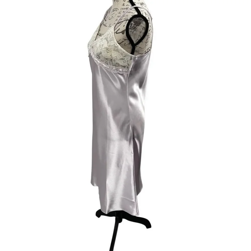 Vintage Gunne Sax by Jessica McClintock Satin Lace Slip Dress #U1045 Large‎ NWOT